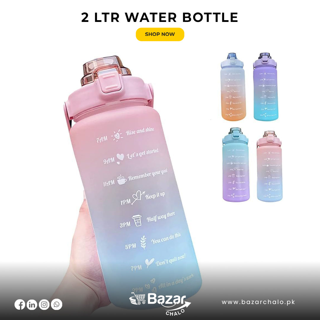 Large Capacity 2L Gradient Color Fitness Water Bottle