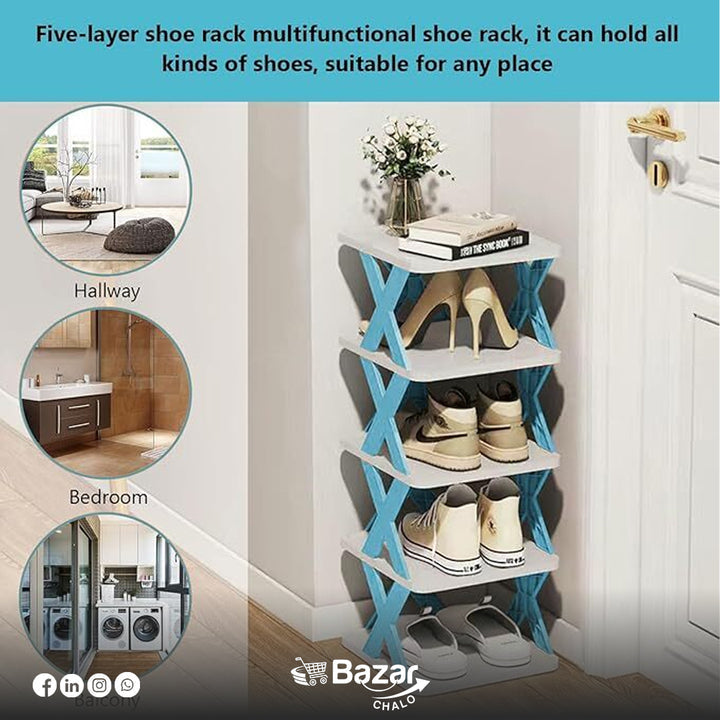 5 Layer Stackable Shoe Storage Rack Organizer