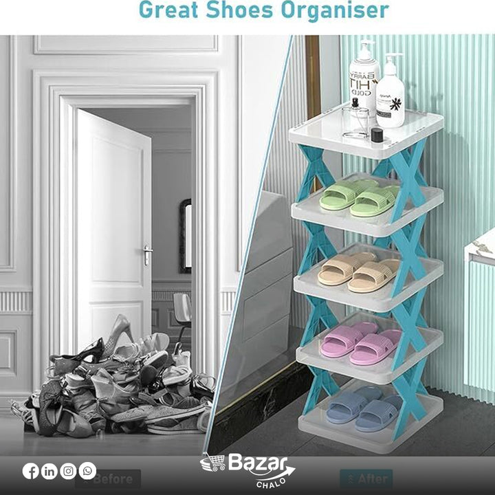 5 Layer Stackable Shoe Storage Rack Organizer