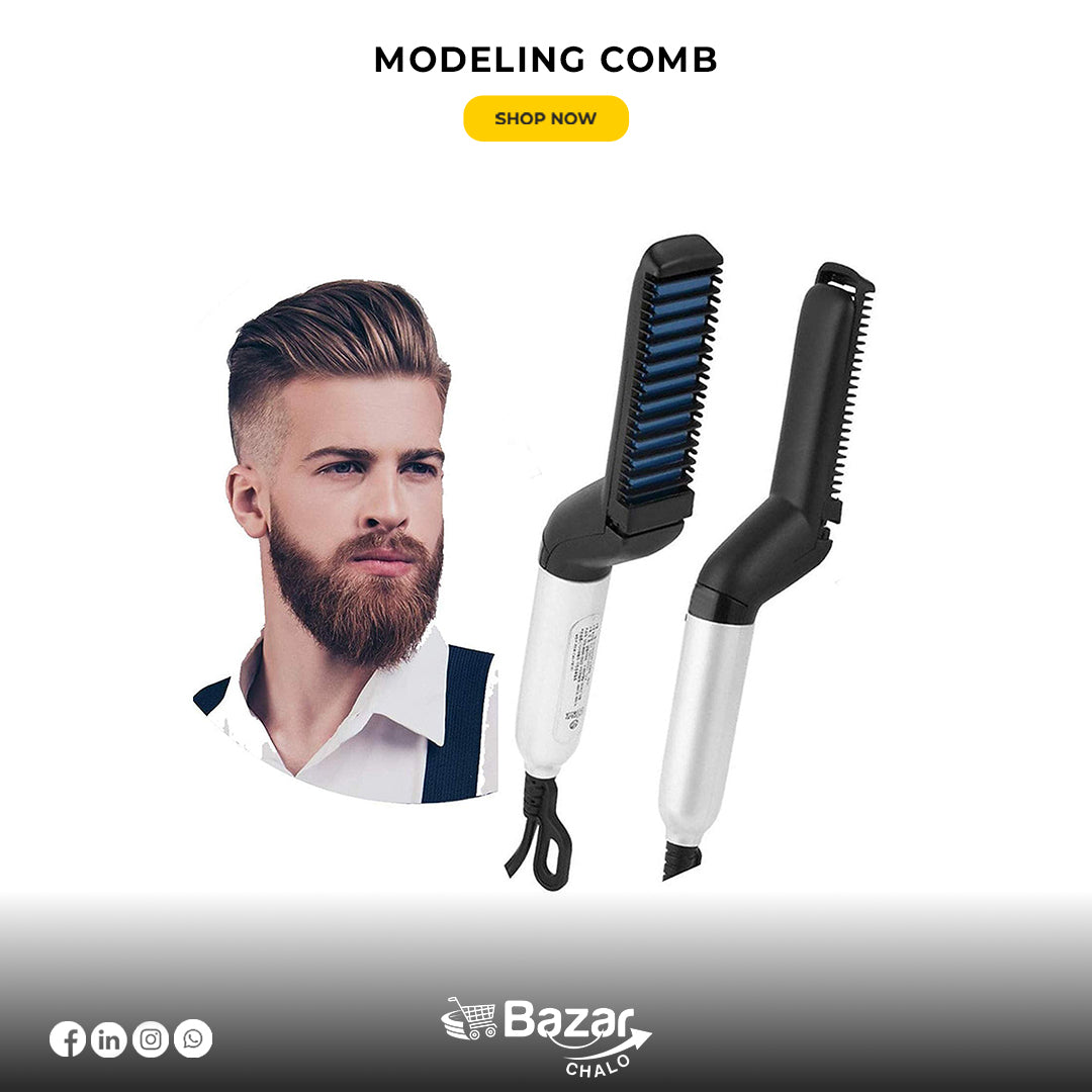 Hair & Beard Straightener Modelling Comb