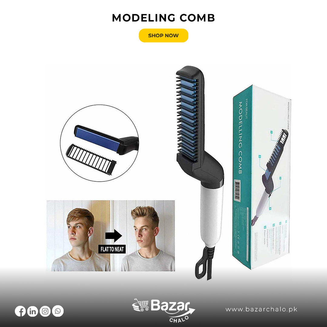 Hair & Beard Straightener Modelling Comb