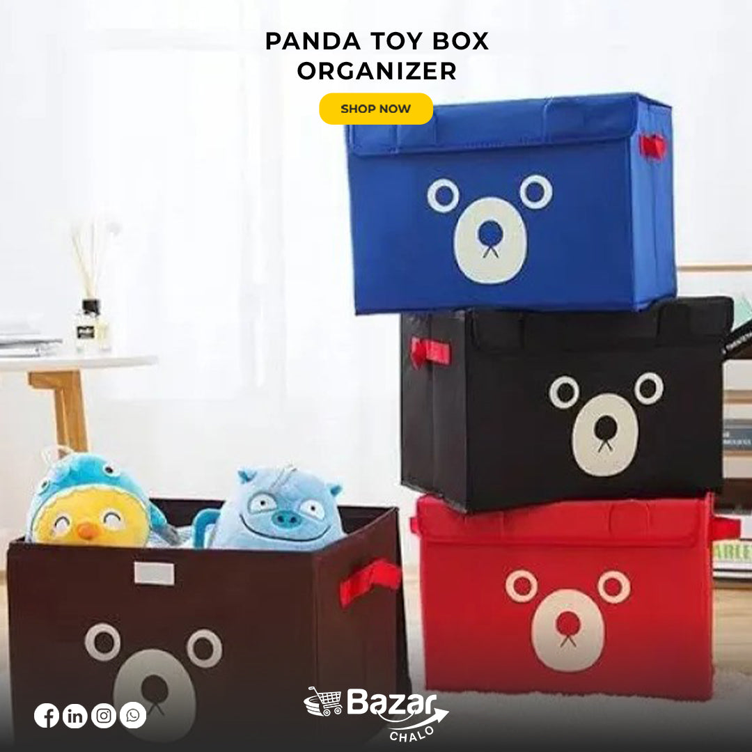 Foldable Panda Toy Box Organizer