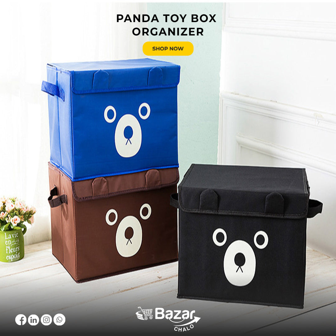 Foldable Panda Toy Box Organizer