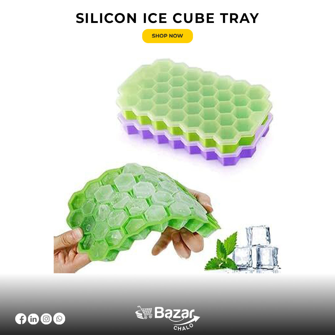 Silicone Ice Cube Tray with Lid | Flexible, Stackable, and Leak-Proof Ice Maker