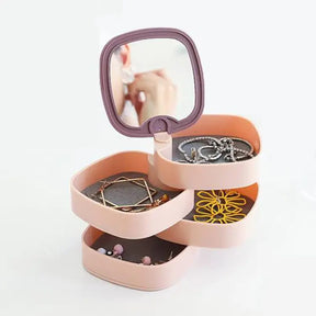 Four layer Rotating Jewelry Box Organizer